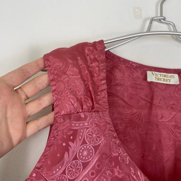 Vintage 90's Victoria's Secret Gold Label Pink Lace Floral Blouse Sz M - Picture 5 of 6